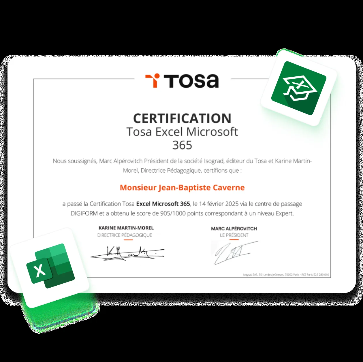 Certification TOSA Excel : niveaux, score, prix et CPF, le guide complet